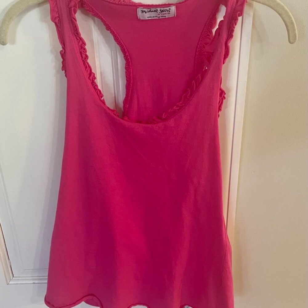Michael Stars Pink Ruffle Tank Size Small - Picture 3 of 3
